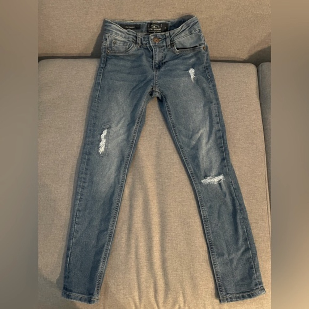 Girl’s Lucky Brand Zoe Skinny Distressed Jeans